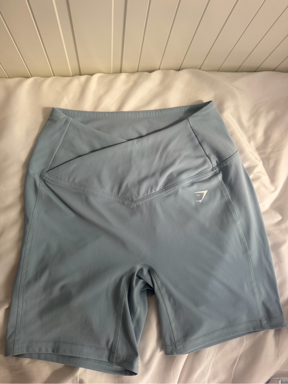 Gymshark Light Blue High-Waist Bike Shorts